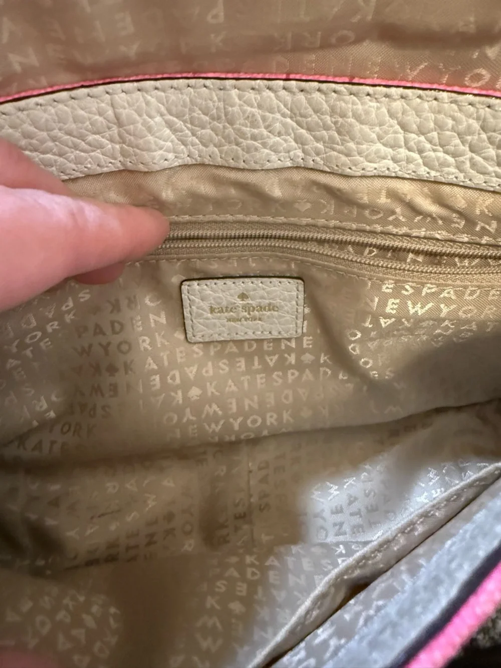 Kate Spade Cream Pink Floral Canvas Woven Leather Crossbody‎ Bag Purse Summer